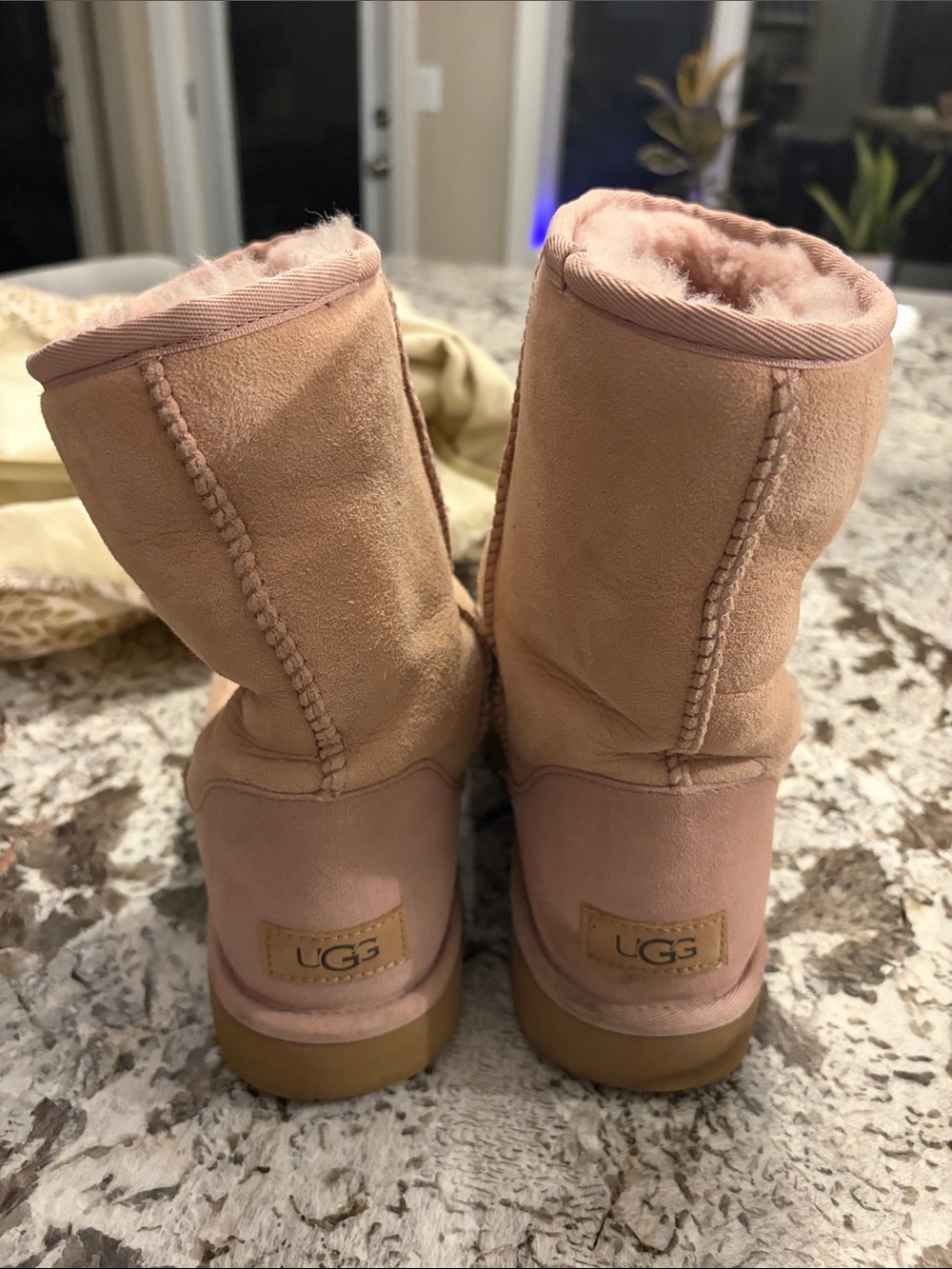 UGG Pink Short Shearling Boots